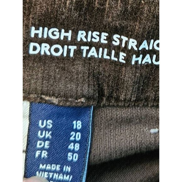 Lands End New Tags High Rise Straight Brown Corduroy Pants size 18 - Picture 4 of 7